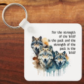 Aangepaste Naam Inspirerend Wolf Quote Sterkte Pac Sleutelhanger (Voorkant)