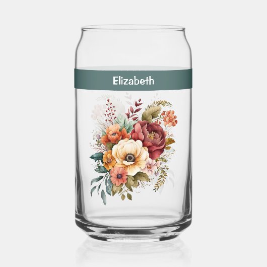 Aangepaste naam introvert eenzaamheid bloemen groe blikvorm glas (Voorkant)