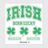 Aangepaste naam Irish Born Lucky Sticker (Vel)