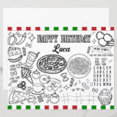 Aangepaste Naam Italiaans Verjaardag Kleurplaat (Voorkant / Achterkant)