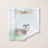 Aangepaste naam Italiaanse Greyhound Pet Dog Bad Handdoek (Wasdoekje)