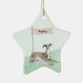 Aangepaste naam Italiaanse Greyhound Pet Dog Keramisch Ornament (Rechts)