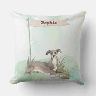 Aangepaste naam Italiaanse Greyhound Pet Dog Kussen