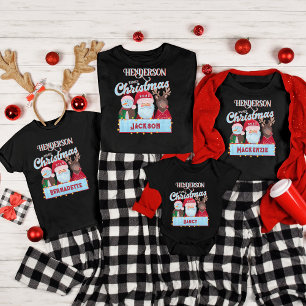 Aangepaste naam Jaar Matching Santa Familie Kerstm