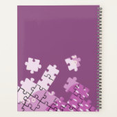Aangepaste naam jaar puzzelstukken Paarse planner (Achterkant)