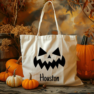 Aangepaste Naam Jack O Lantern Pompoen Trick or tr Tote Bag