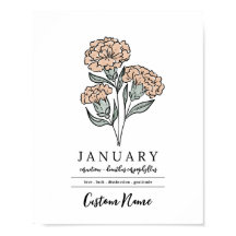 Aangepaste naam januari Geboorte Bloemtuin geïnspi