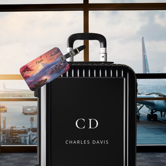 Aangepaste naam Japans landschap Tokio Mt.Fuji Bagagelabel