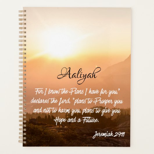 Aangepaste naam - Jeremia 29:11 Sunrise Planner (Voorkant)