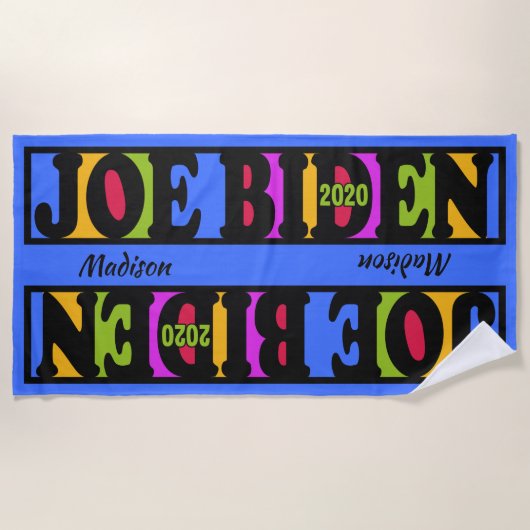 Aangepaste naam JOE BIDEN 2020-badhanddoek Strandlaken (Voorkant)