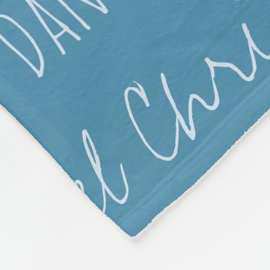 Aangepaste naam jongen Modern Typografie Blue Fleece Deken (Hoek)