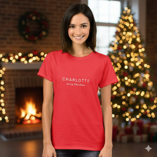 Aangepaste naam Joyful Merry Christmas Vrouwen T-shirt