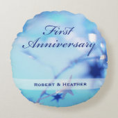 Aangepaste naam, Jubileum voor eerste bruiloft Rond Kussen (Voorkant)