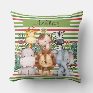 Aangepaste naam Jungle Safari Dieren Kussen