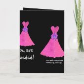 Aangepaste naam - JUNIOR BRIDESMAID Kaart Roze jur (Achterkant)