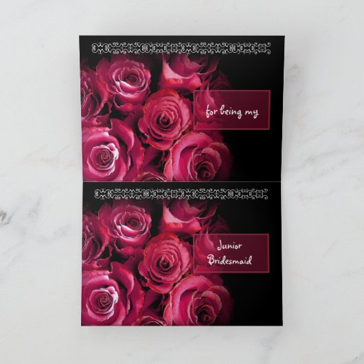 AANGEPASTE NAAM - Junior bruidsmeisje DANK U Bedankkaart (Binnen)