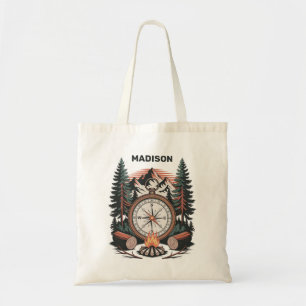 Aangepaste naam kamperen tote bag
