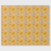 Aangepaste naam Kawaii stickerframe Cadeaupapier (Vlak)