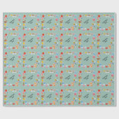 Aangepaste naam Kawaii stickerframe Cadeaupapier (Vlak)