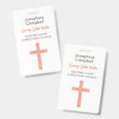 Aangepaste naam kerken personeel vrijwilliger badge (Voor- en achterkant)