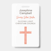 Aangepaste naam kerken personeel vrijwilliger badge (Voorzijde)