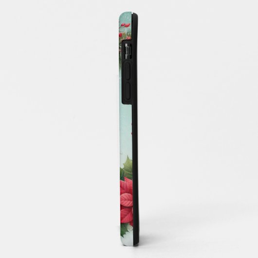 Aangepaste Naam Kerst Bloemen Waterverf Poinsettia Case-Mate iPhone Case (Achterkant/links)