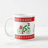 Aangepaste naam kerst fietsers koffiemok (Links)