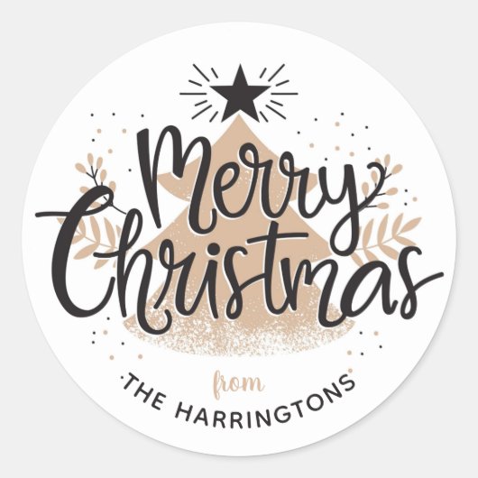 Aangepaste naam Kerst stickers (Voorkant)