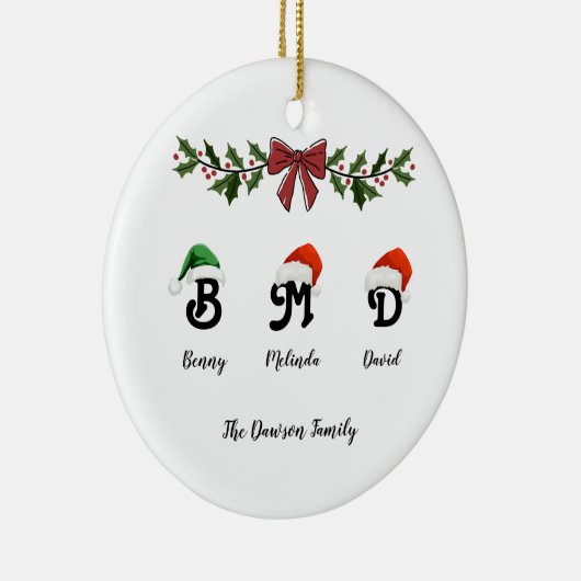 Aangepaste Naam Kerstboom Acryl Ornament (Rechts)