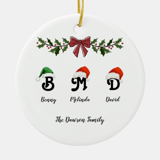 Aangepaste Naam Kerstboom Acryl Ornament (Voorkant)