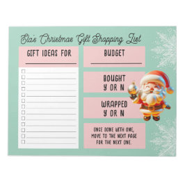 Aangepaste Naam Kerstcadeau Winkellijst Santa Notitieblok