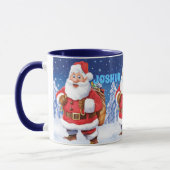Aangepaste naam kerstkoffie-mok, Jolly Santas. Mok (Links)