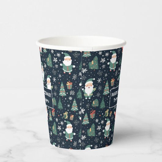 Aangepaste naam Kerstmis Santa Papieren Bekers (Rechts)