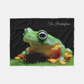 Aangepaste naam kikker fleece deken (Voorkant (Horizontaal))