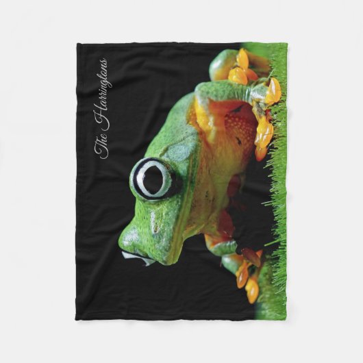 Aangepaste naam kikker fleece deken (Voorkant)