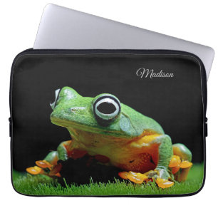 Aangepaste naam kikker laptop sleeve
