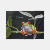 Aangepaste naam Kikker op vleece Blanket Fleece Deken (Voorkant (Horizontaal))