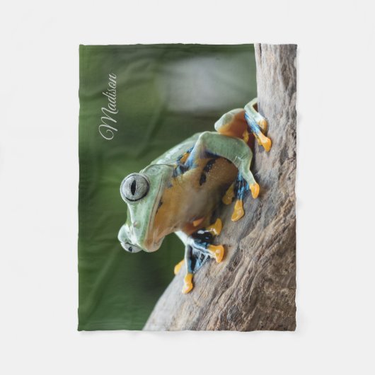Aangepaste naam Kikker op vleece Blanket Fleece Deken (Voorkant)