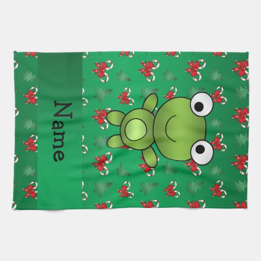 Aangepaste naam kikkergroene snoepbogen theedoek (Horizontaal)