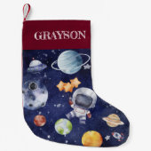 aangepaste naam Kinder Astronaut Galaxy Space Kleine Kerstsok (Voorkant)