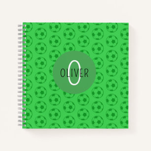 Aangepaste naam kinder voetbal groen jongens schoo notitieboek