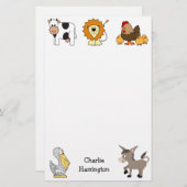 Aangepaste naam kinderen briefpapier (Voorkant / Achterkant)