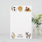 Aangepaste naam kinderen briefpapier (Staand voorkant)