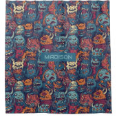 Aangepaste naam Kinderen Monster Pattern Douchegordijn (Voorkant)