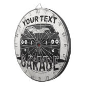 Aangepaste naam Klassieke muskus Auto Garage Retro Dartbord (Voorkant Rechts)