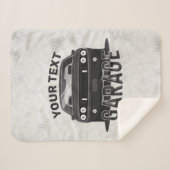 Aangepaste naam Klassieke muskus Auto Garage Retro Sherpa Deken (Voorkant (horizontaal))