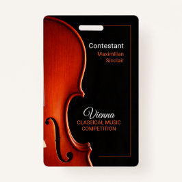 Aangepaste Naam Klassieke Muziek Wedstrijd EventBa Badge