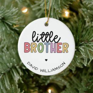 Aangepaste naam Kleine Brother Cute op maat Keramisch Ornament