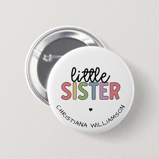Aangepaste naam Kleine zuster Cute Speciaal Ronde Button 5,7 Cm (Voorkant /achterkant)