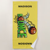 Aangepaste naam & kleur BOUNCE Basketbal handdoek (Voorkant)